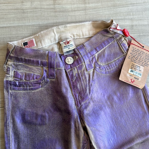 True religion women skinny jeans pants Metallic Spray authentic size 23 NWT SALE - Picture 5 of 8